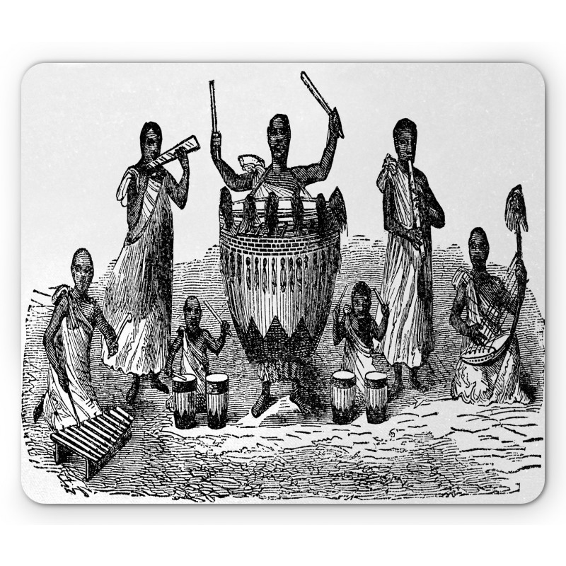 African Musicians Cultural Mouse Pad