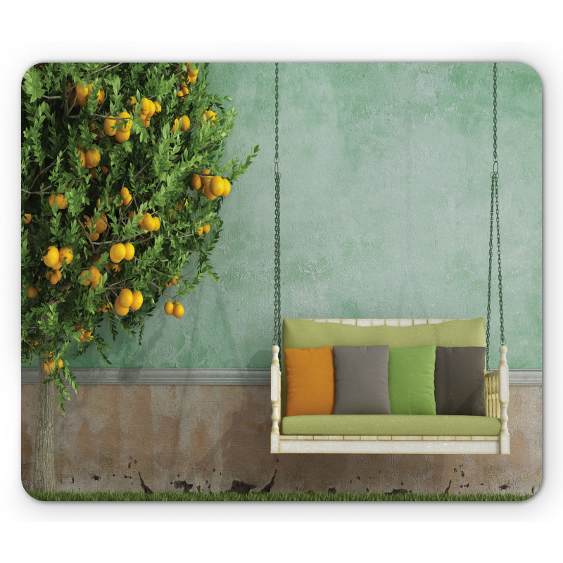 Wooden Swing in Garden Mouse Pad