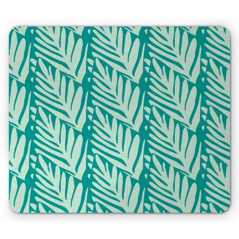 Vertical Monochrome Leaves Mouse Pad