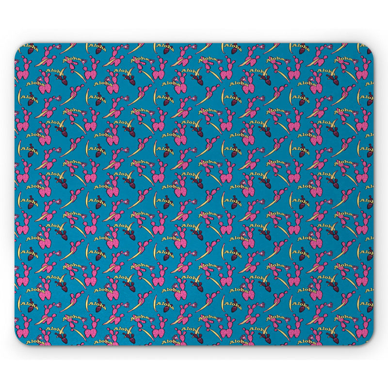 Colorful Spiky Cactus Pattern Mouse Pad