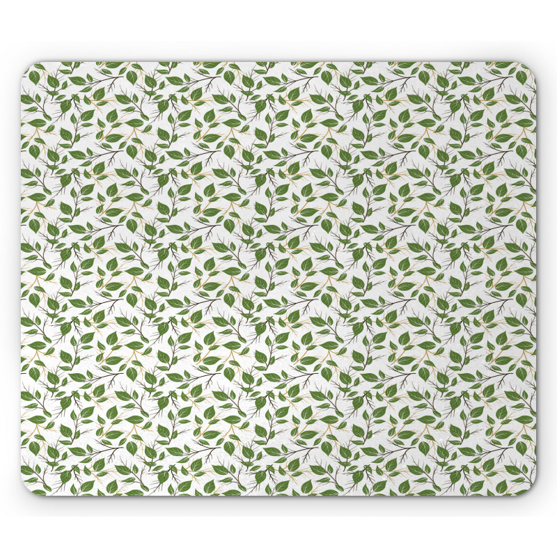 Leafy Flourishing Pattern Mouse Pad