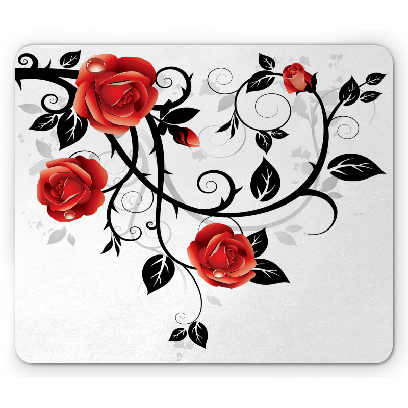 Swirling Roses Garden Mouse Pad