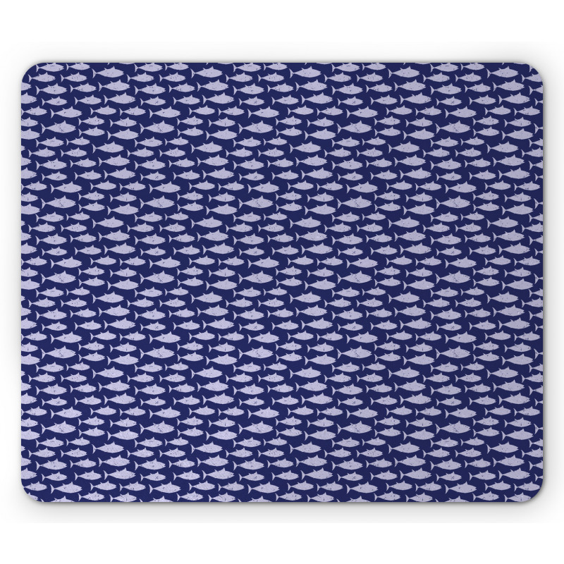 Monotone Fish Pattern Mouse Pad