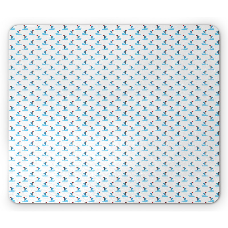 Geometric Boats Flags Mouse Pad