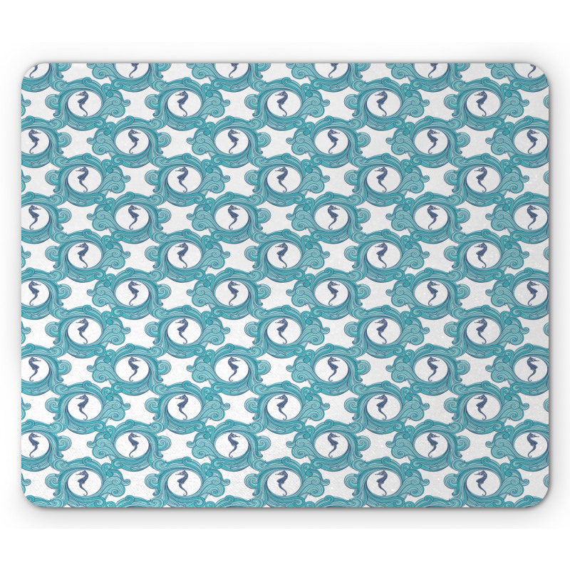 Seahorses on Rounds Mouse Pad