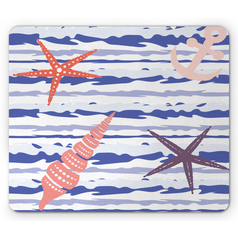 Wavy Stripes Starfish Mouse Pad