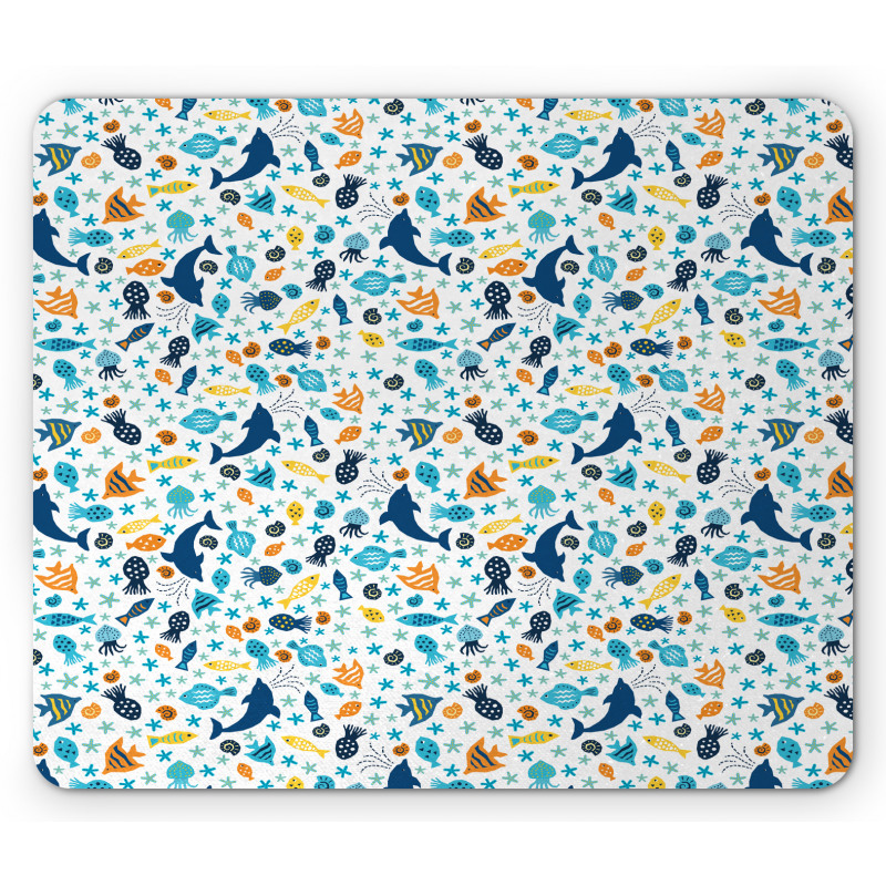 Dolphin Star Jellyfish Shells Mouse Pad