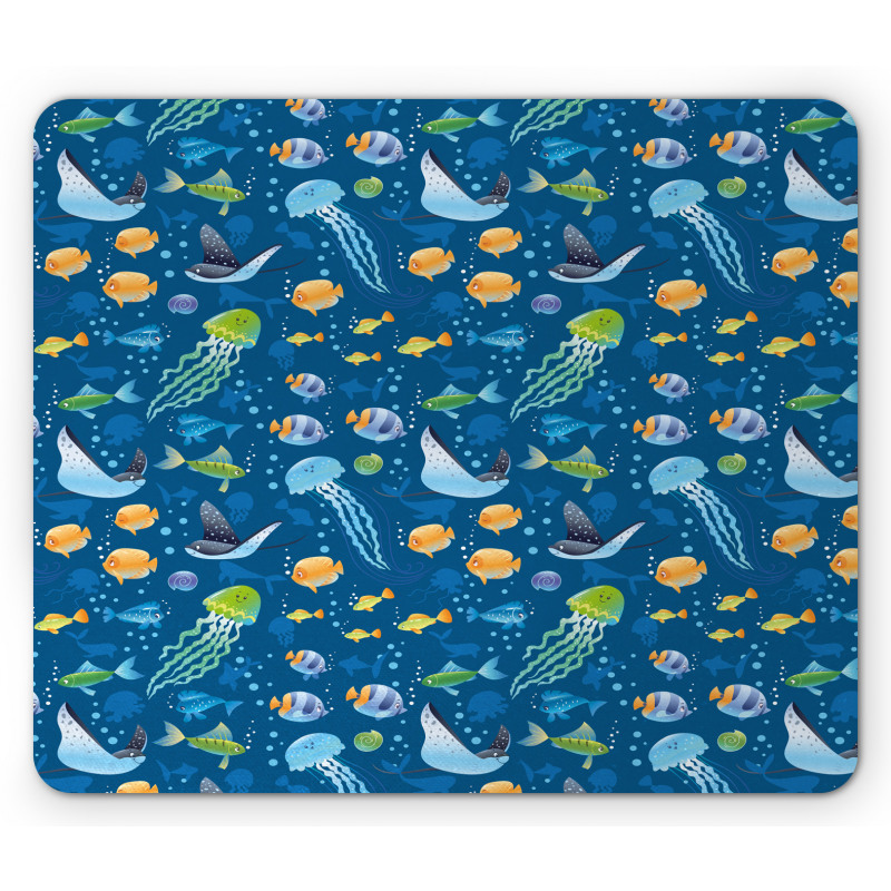 Fish Turtle Nautical Mouse Pad