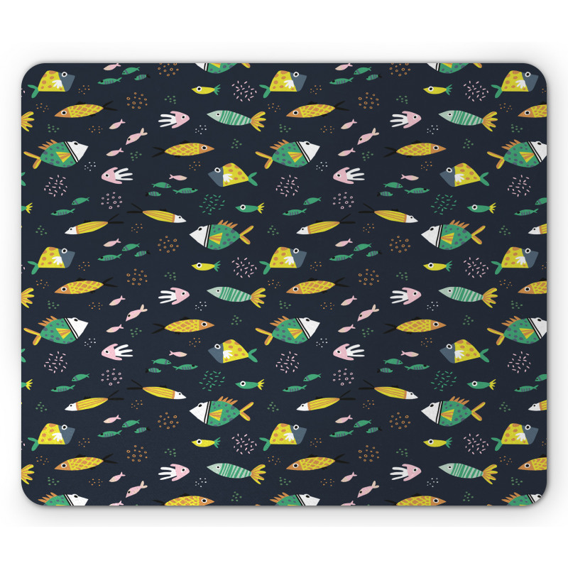 Fish Swimming Bubbles Mouse Pad