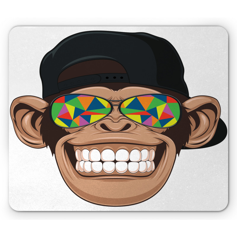 Hipster Monkey Glasses Mouse Pad