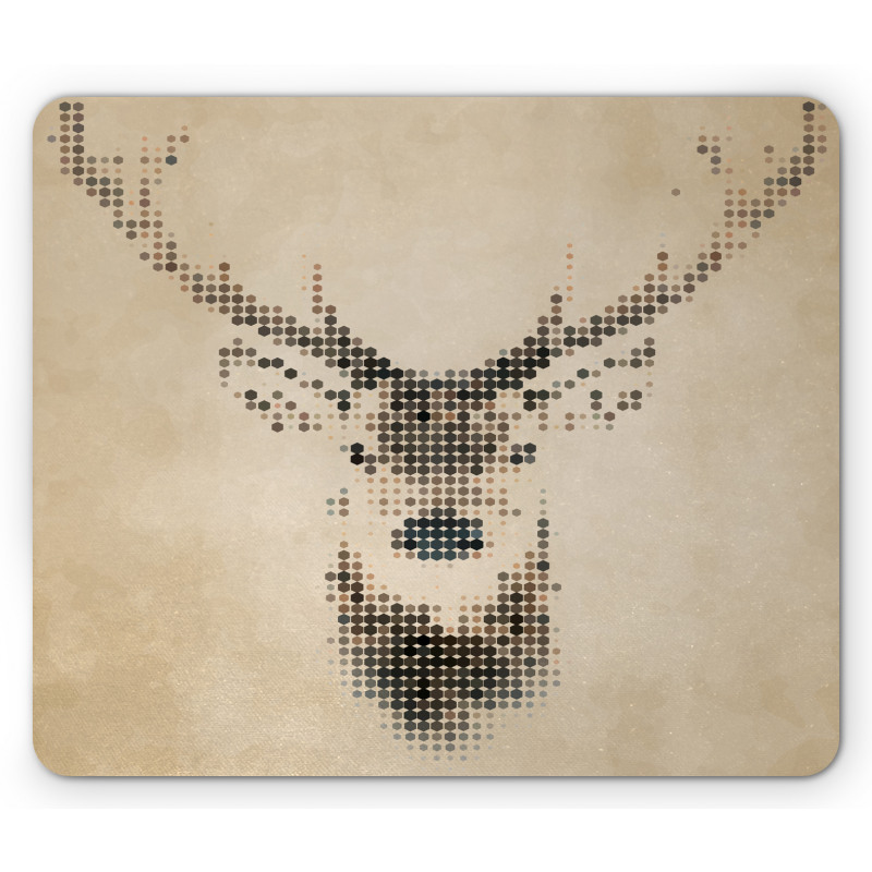 Deer Portrait with Dots Mouse Pad