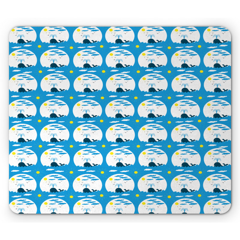Sunrays Waves Clouds Circles Mouse Pad