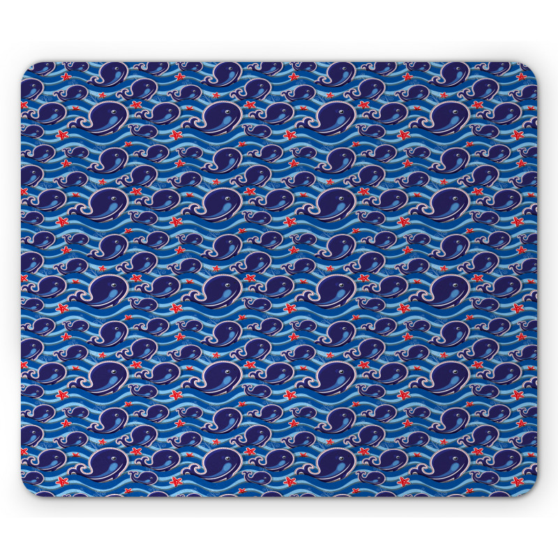 Big Cartoon Fish Mammals Mouse Pad