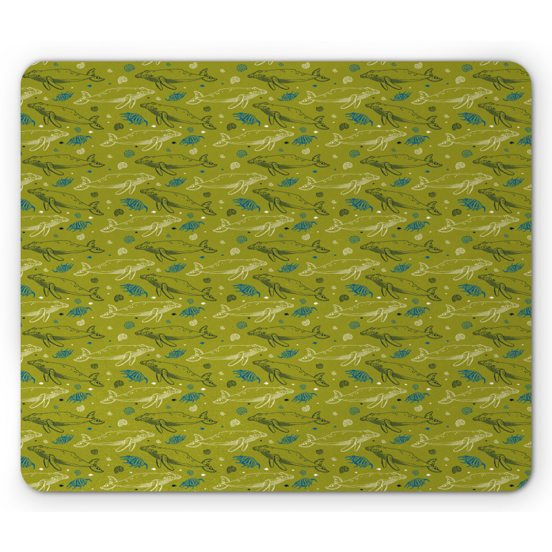 Humpback Fish Ocean Theme Mouse Pad