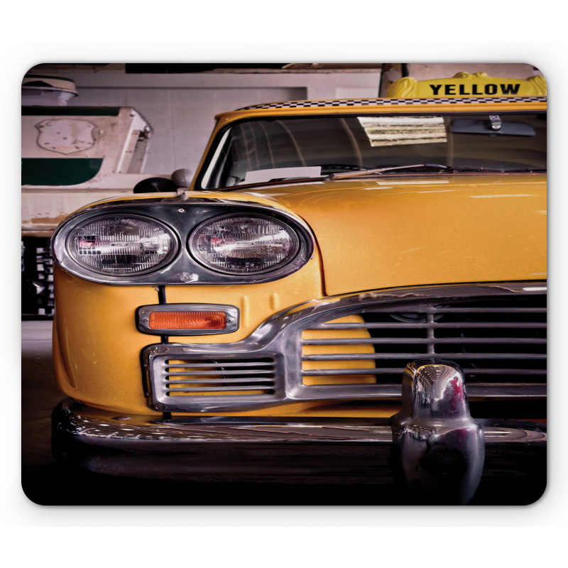 Antique Yellow Taxi Mouse Pad