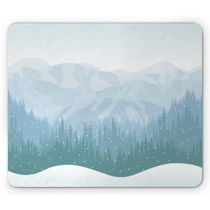 Mountains Winter Snowflake Mouse Pad