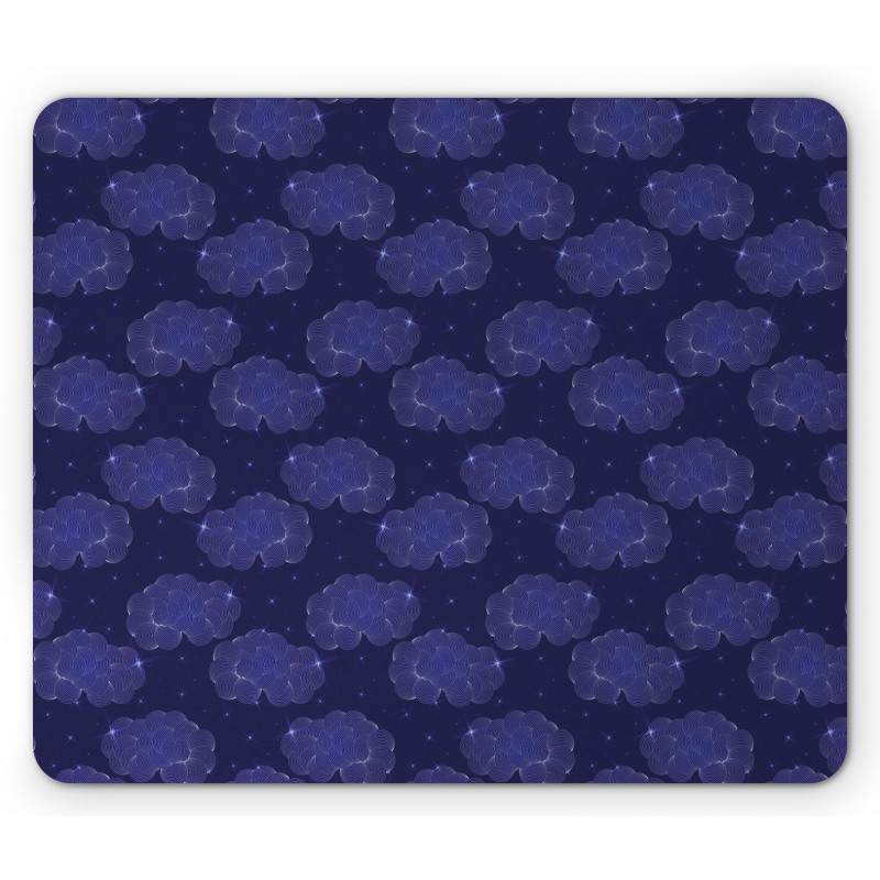 Zentangle Clouds Stars Graphic Mouse Pad