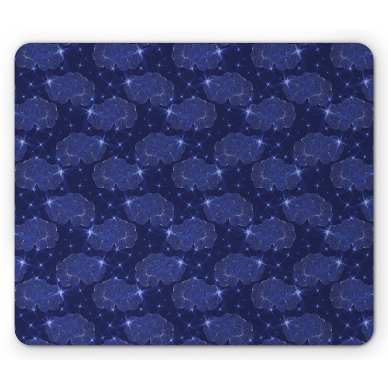 Stripes Zentangle Clouds Mouse Pad