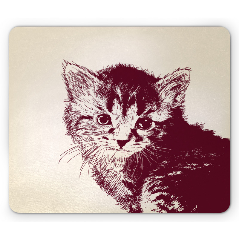 Grunge Retro Kitty Cat Mouse Pad