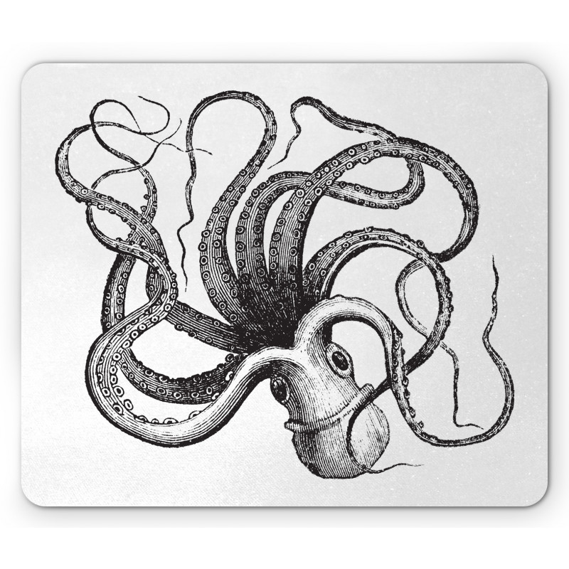 Engraved Sea Animal Image Mouse Pad