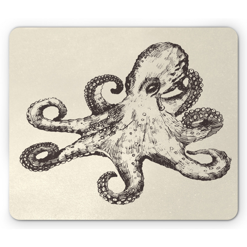 Retro Sea Animal Sketch Mouse Pad