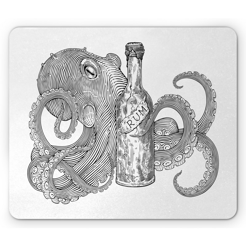 Sea Animal Holding a Bottle Mouse Pad