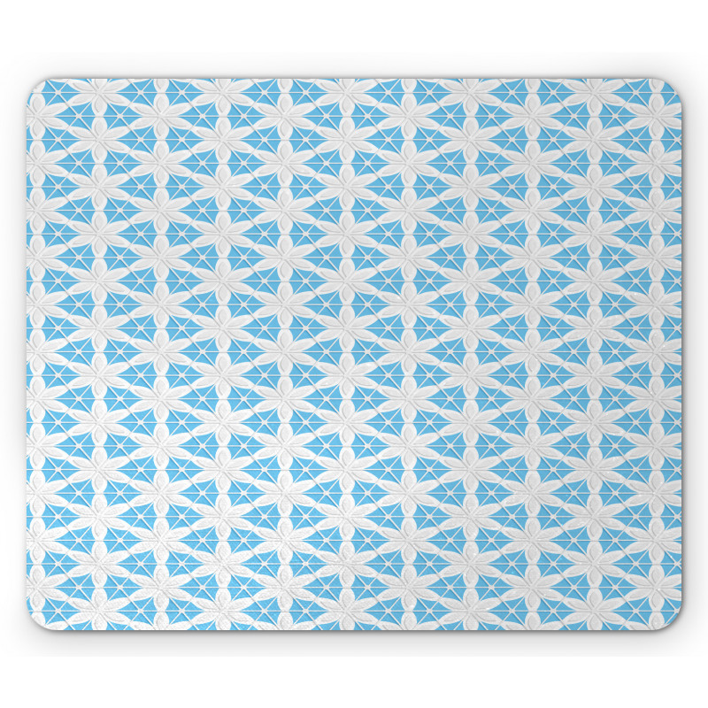 Tile Hexagons and Flowers Mouse Pad