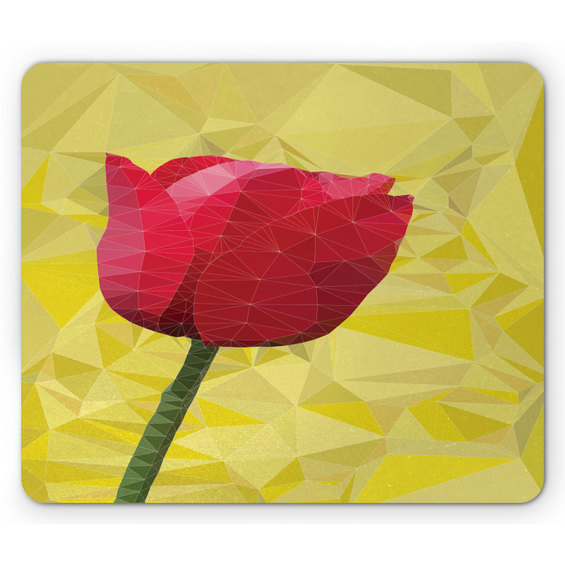 Geometric  Blooming Tulip Mouse Pad