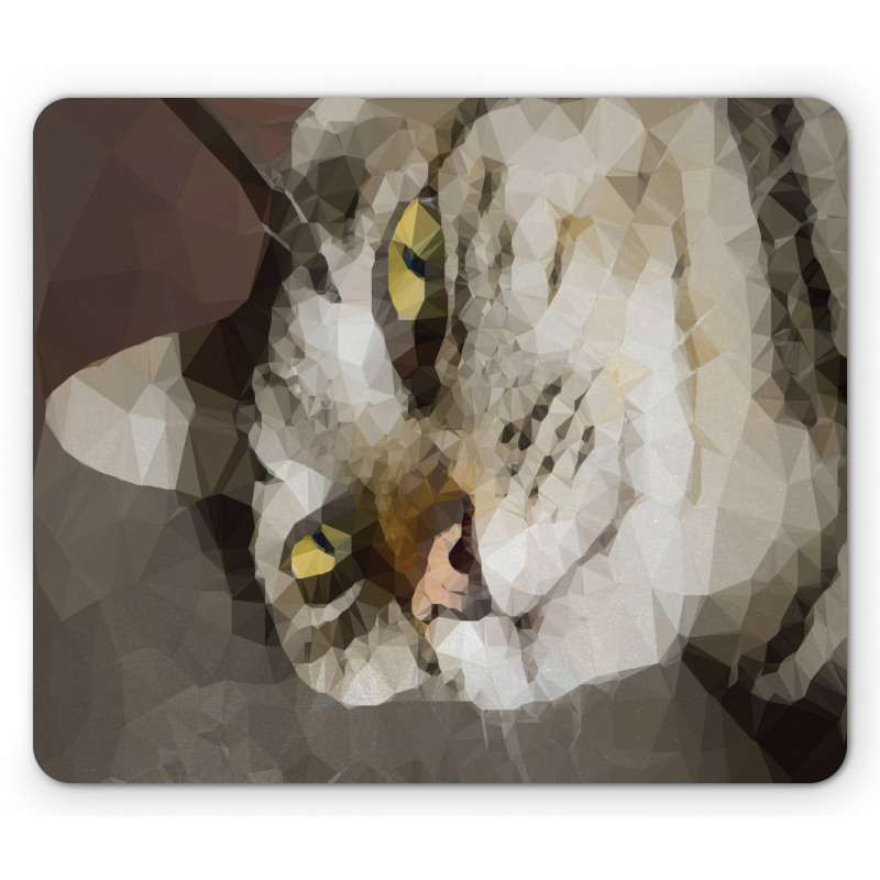 Low Poly Art Cat Portrait Mouse Pad