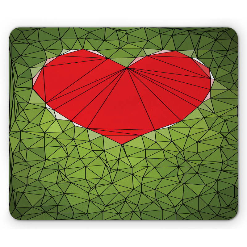 Geometric Mosaic Art Heart Mouse Pad