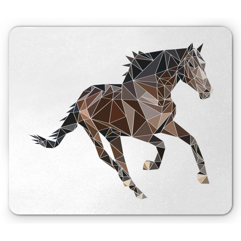 Brown Tones Triangle Horse Mouse Pad