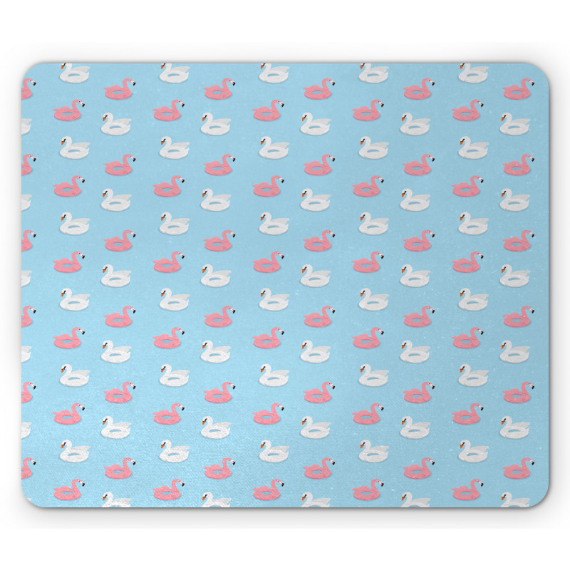 Flamingo and Swan Floats Mouse Pad