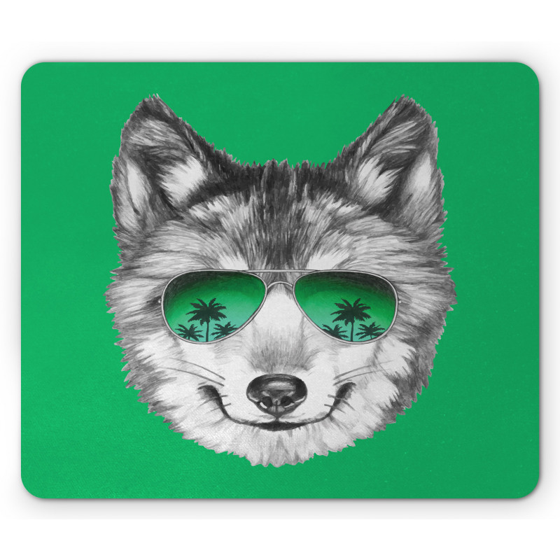 Exotic Wolf Portrait Mouse Pad