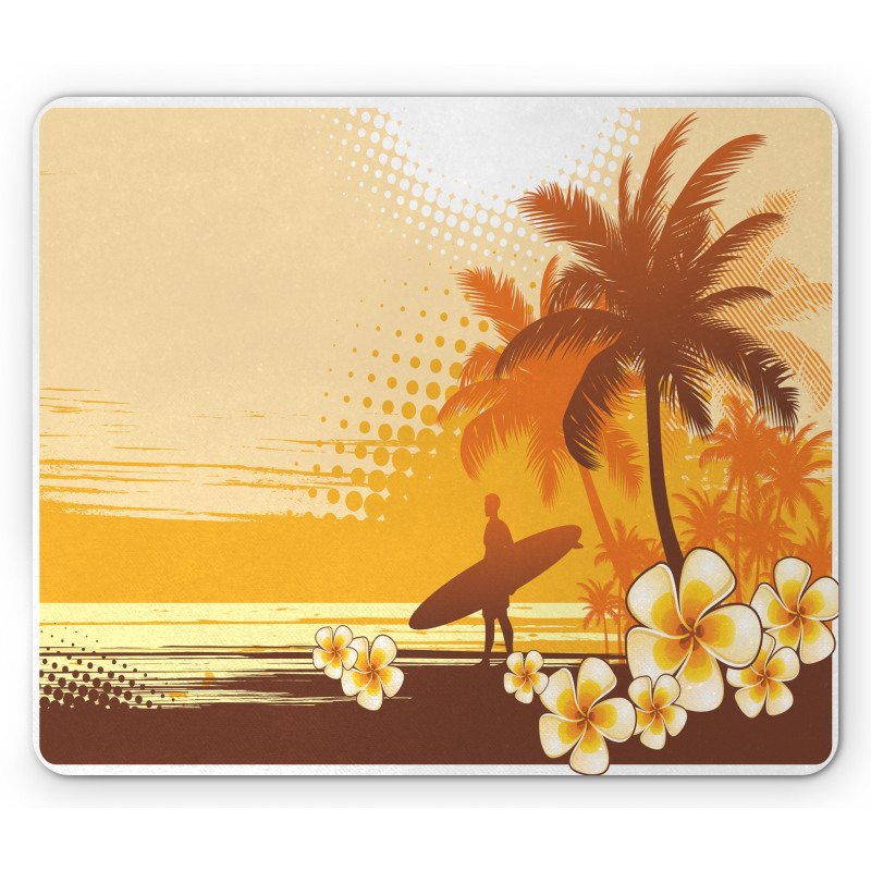 Surfer Tropical Landscape Mouse Pad