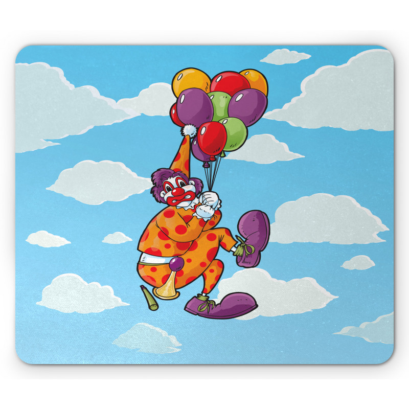 Clown Taken by His Balloons Mouse Pad