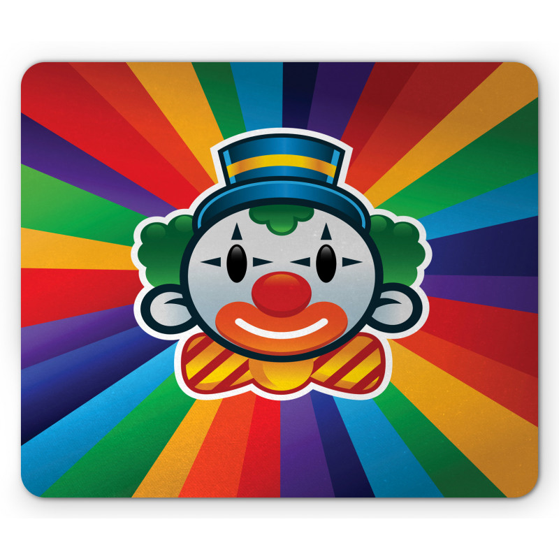 Clown Face Colorful Stripes Mouse Pad