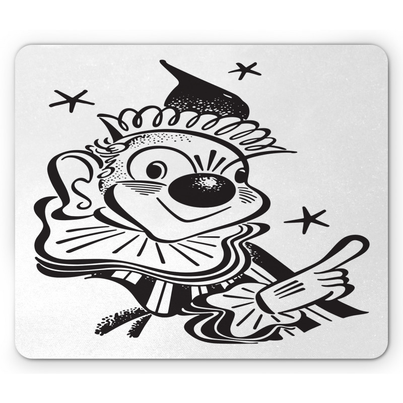 Whimsical Clown Portrait Mouse Pad