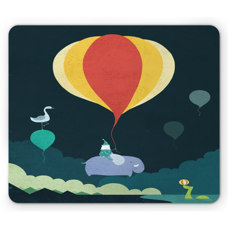 Hot Air Balloon and Animals Mouse Pad