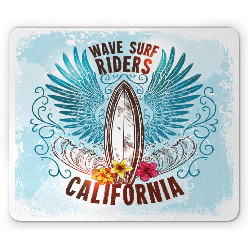 Sketchy Flowers Birds Mouse Pad