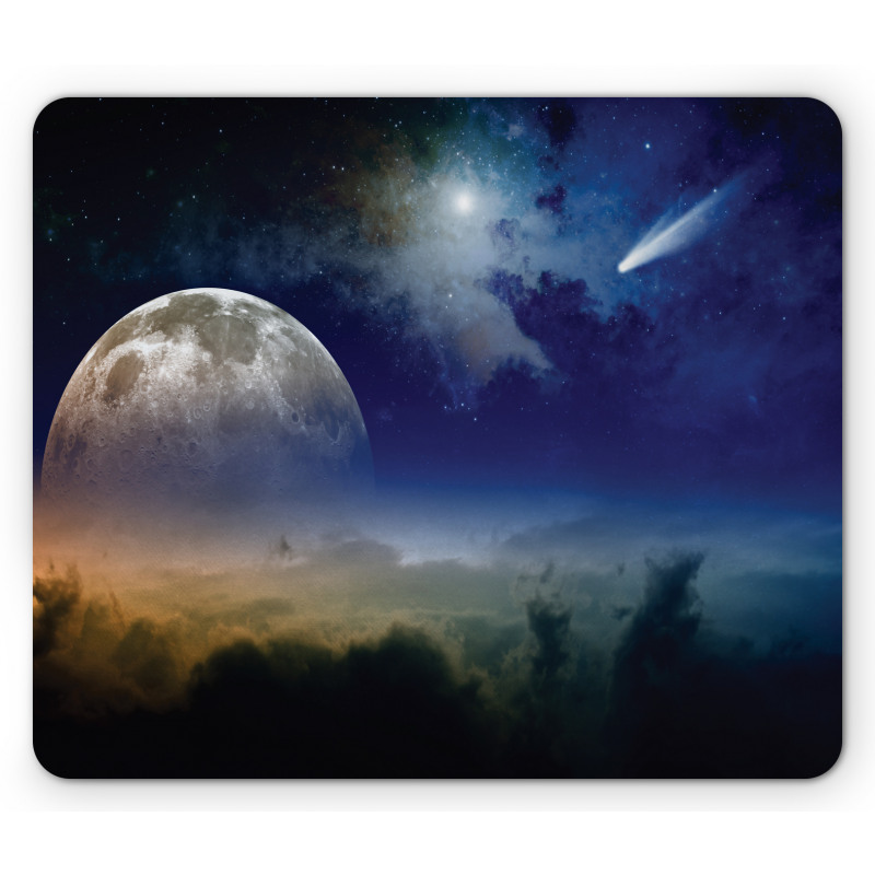 Clouds Full Moon Mouse Pad