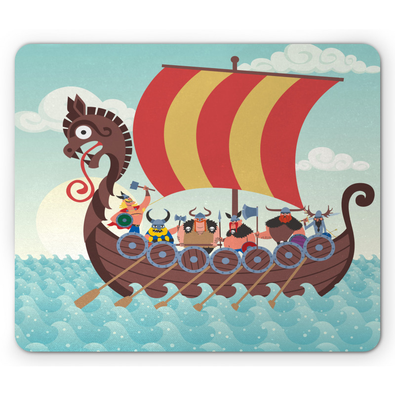 Dragon Ship and Characters Mouse Pad