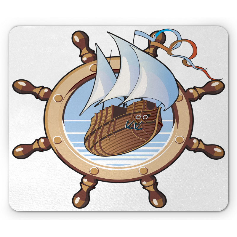 Ships Wheel Sailing Mouse Pad