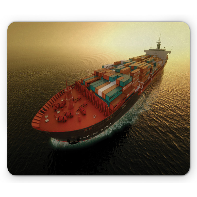 Container Ship at Sunrise Mouse Pad