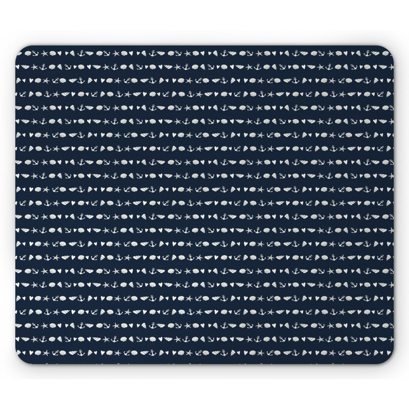 Horizontal Nautical Items Mouse Pad