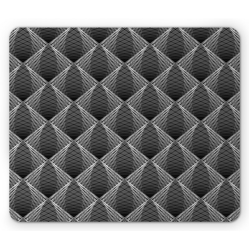 Rhombus Grid Like Streaks Mouse Pad