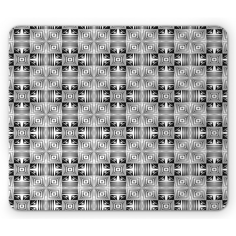 Concentric Shapes Squares Mouse Pad