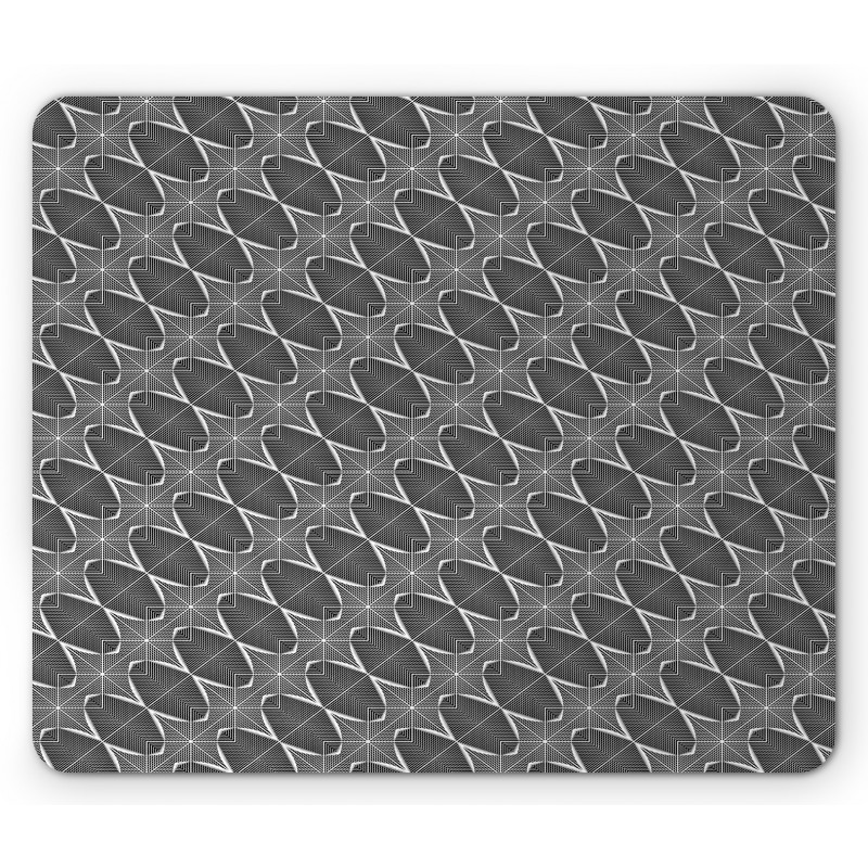 Round Geometric Streaks Mouse Pad