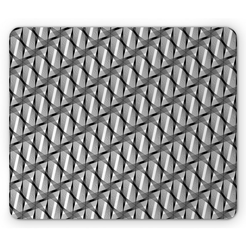 Monotone Greyscale Shapes Mouse Pad