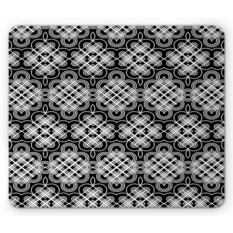 Vintage Flourishes Stripes Mouse Pad