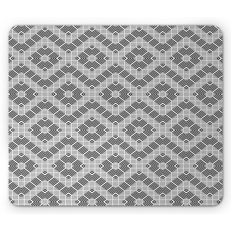 Zigzag and Squares Art Mouse Pad